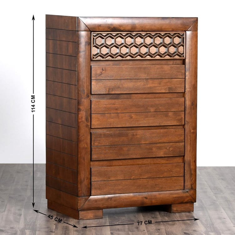 (Refurbished) Heritage Chest of 4 Drawers - Brown