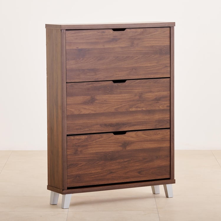 (Refurbished) Lewis 9 Pairs Shoe Cabinet - Brown
