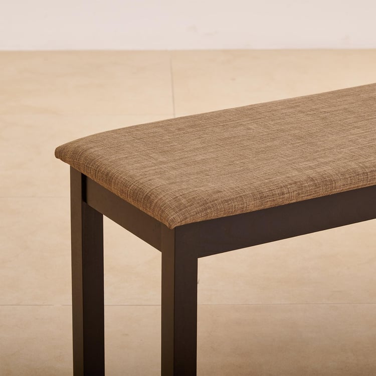 (Refurbished) Keya Fabric Small Dining Bench - Brown