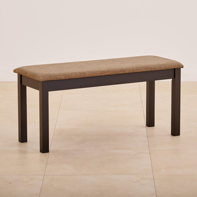 (Refurbished) Keya Fabric Small Dining Bench - Brown