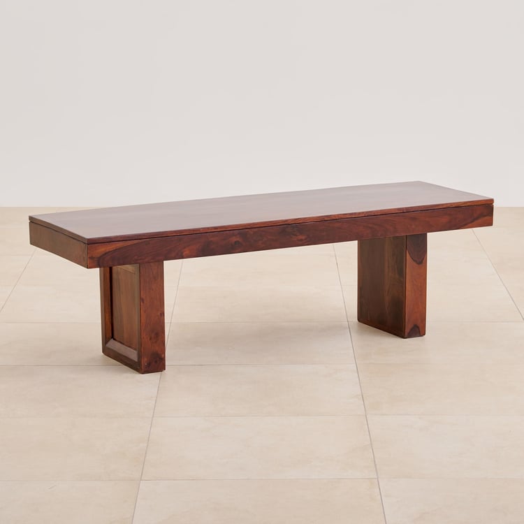 (Refurbished) Aarya Sheesham Wood Dining Bench - Brown
