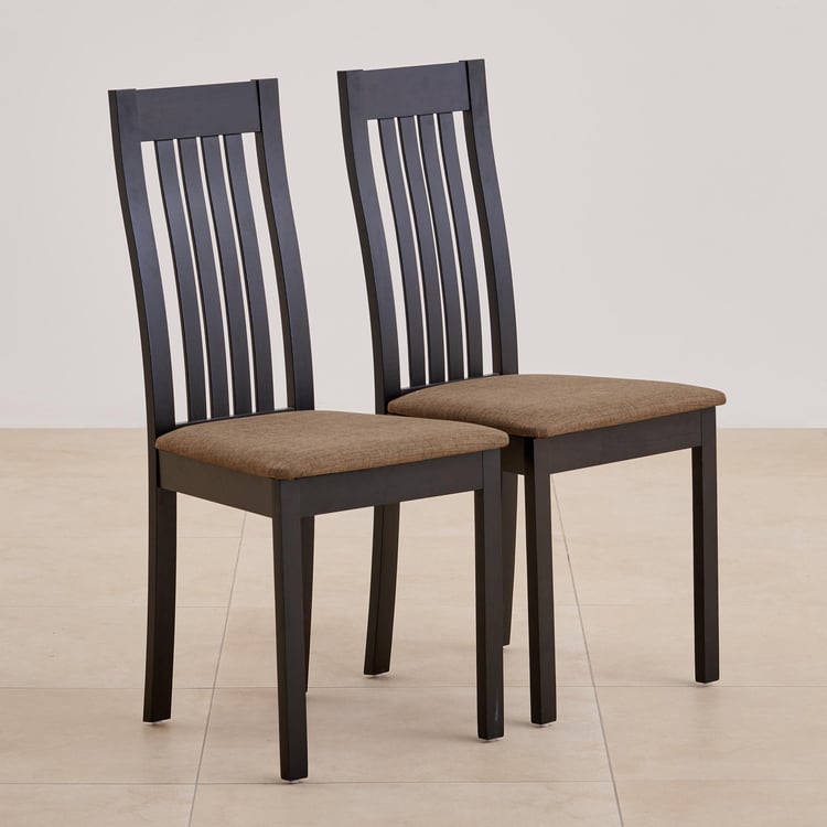 (Refurbished) Diana Set of 2 Solid Wood Dining Chairs - Brown