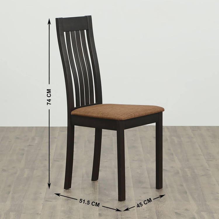 (Refurbished) Diana Set of 2 Solid Wood Dining Chairs - Brown