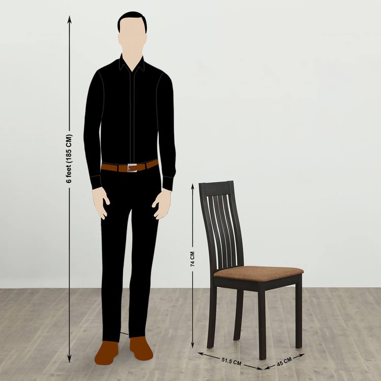 (Refurbished) Diana Set of 2 Solid Wood Dining Chairs - Brown