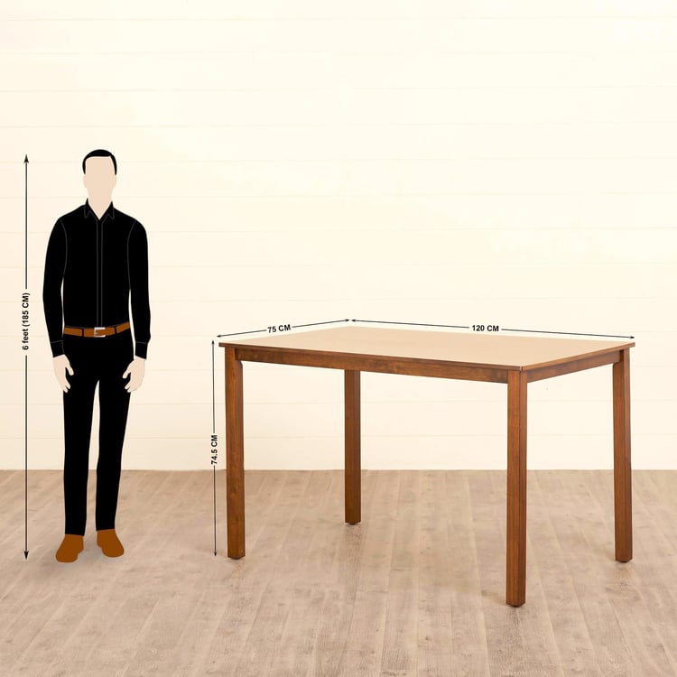 (Refurbished) Quadro 4-Seater Dining Table - Brown