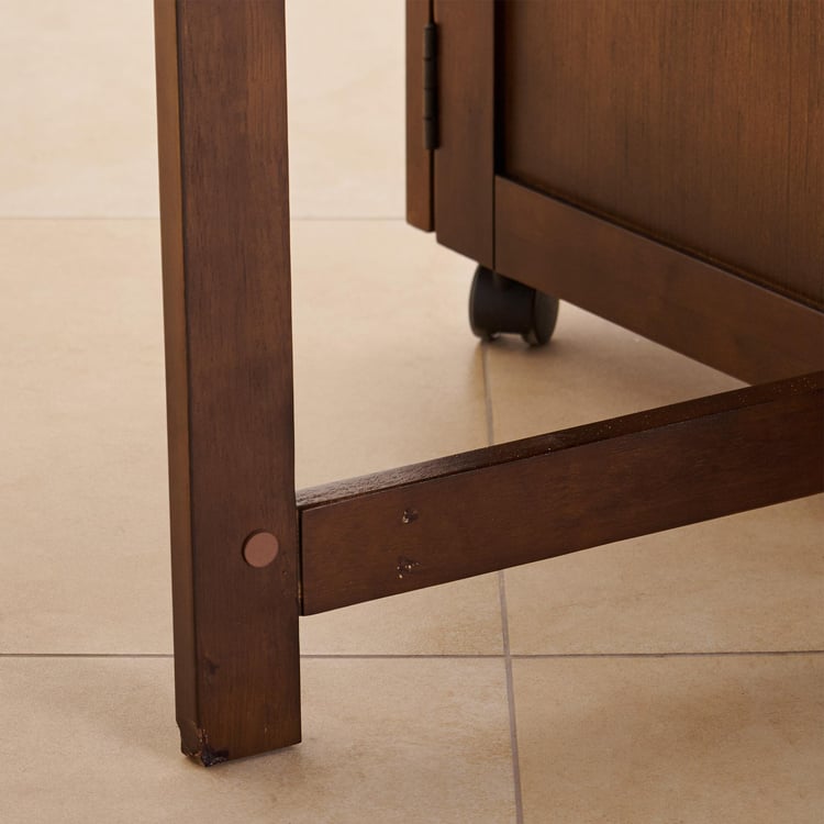 (Refurbished) Butterfly Solid Wood 4-Seater Oval Dining Table - Brown