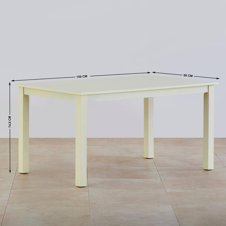 (Refurbished) Cornell 6-Seater Dining Table - Cream