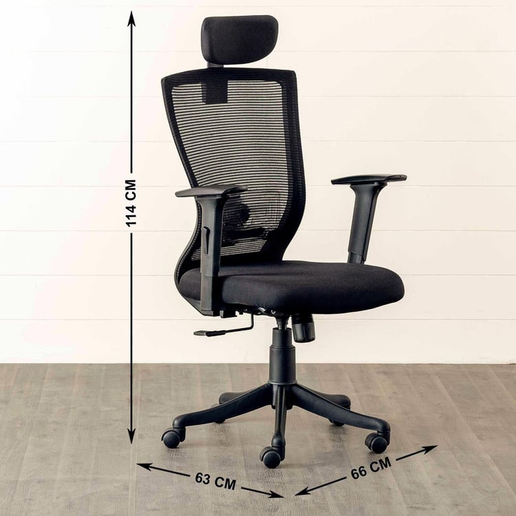 (Refurbished) Antonio Mesh High Back Office Chair - Black