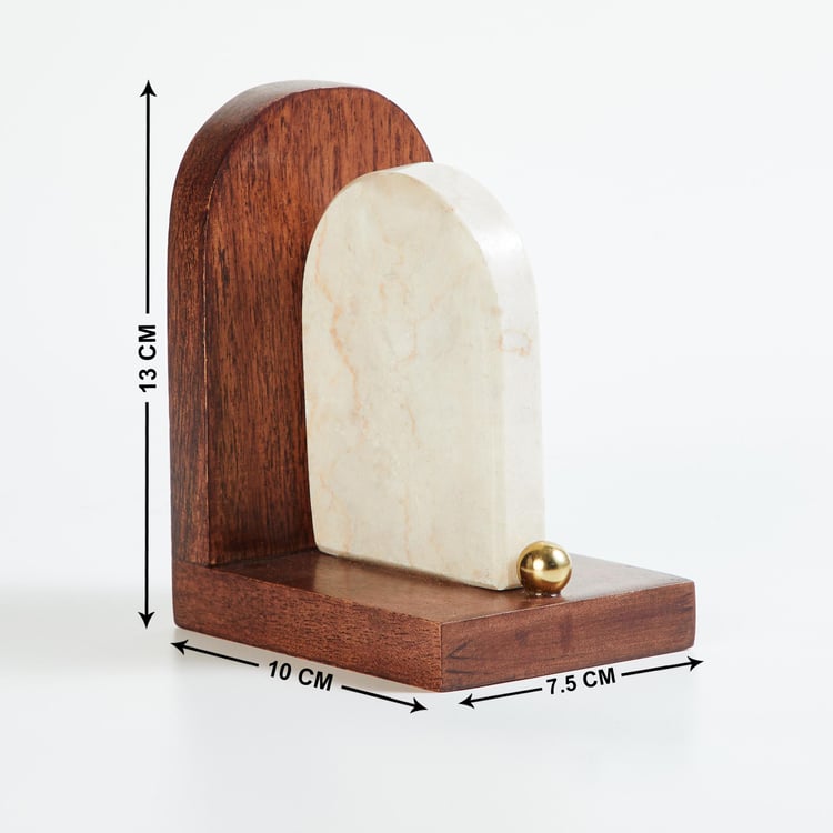 Splendid Dastkari Wood and Marble Book End