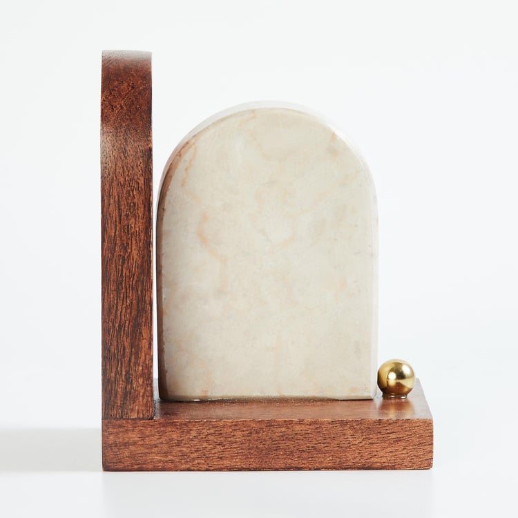 Splendid Dastkari Wood and Marble Book End