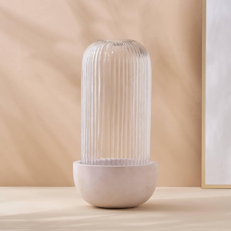 Splendid Dastkari Glass Hurricane Candle Holder with Marble Base