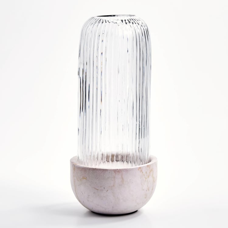 Splendid Dastkari Glass Hurricane Candle Holder with Marble Base