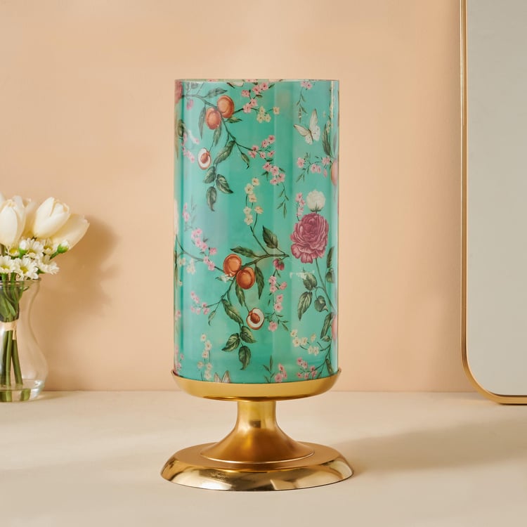 Hoovu Floral Glass Printed Vase