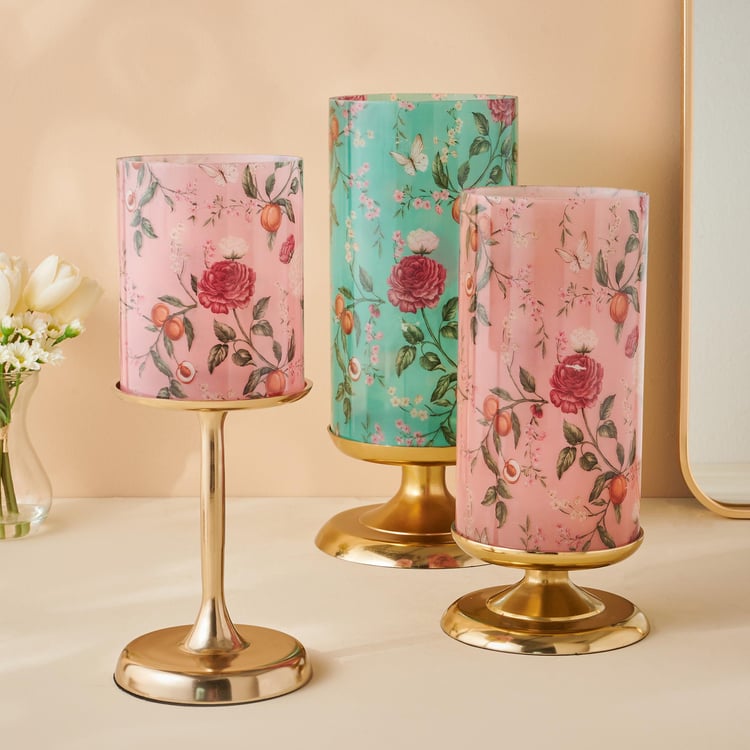 Hoovu Floral Glass Printed Vase