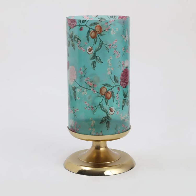 Hoovu Floral Glass Printed Vase