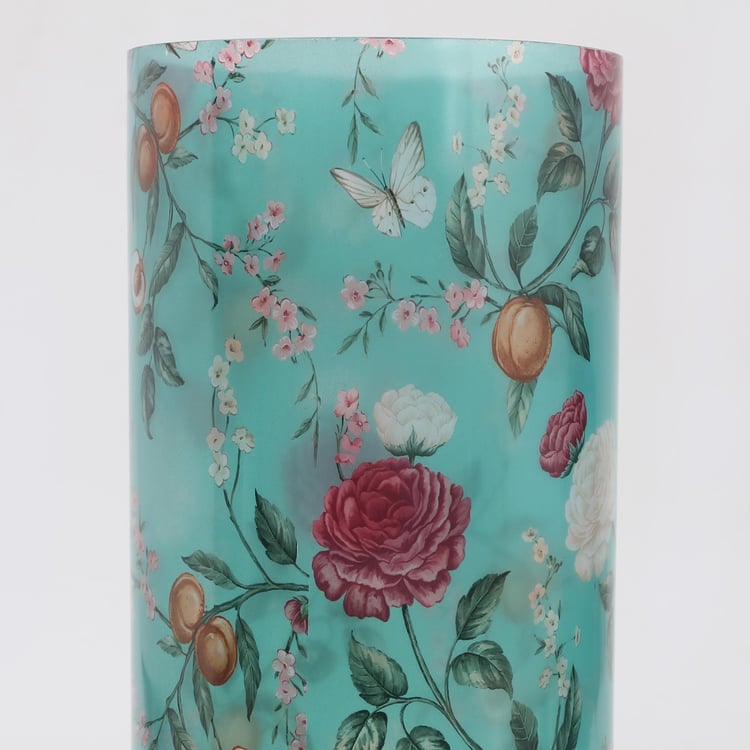 Hoovu Floral Glass Printed Vase