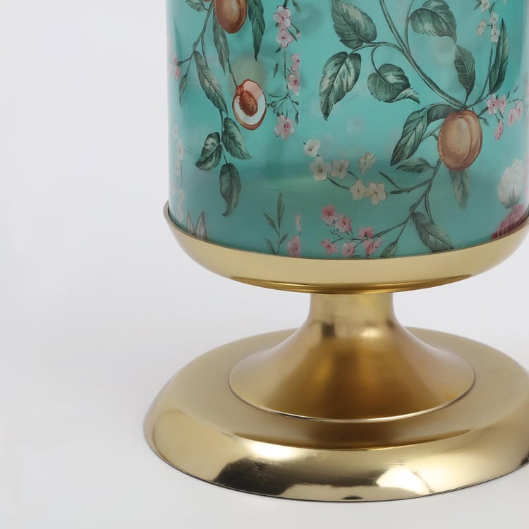 Hoovu Floral Glass Printed Vase