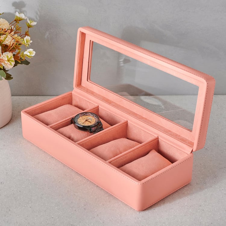 Orion Emma Faux Leather 4-Compartment Watch Box