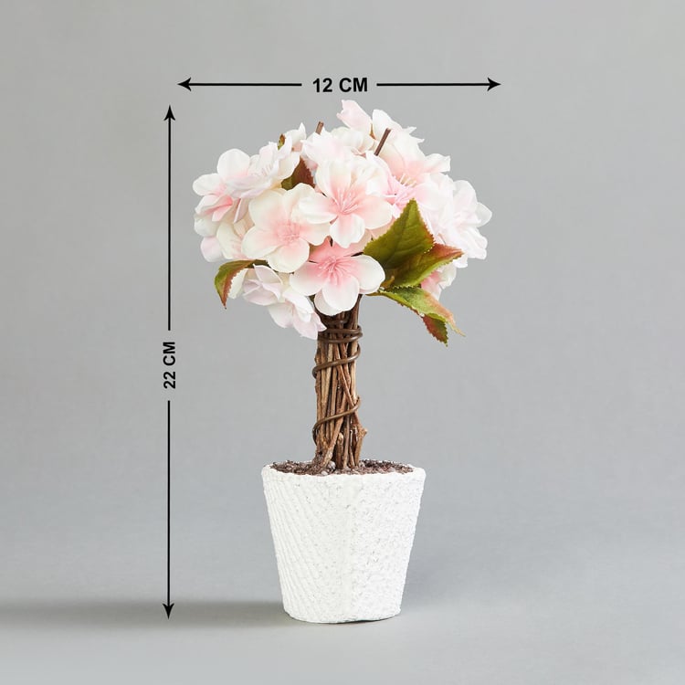 Gardenia Artificial Apple Blossom Plant in Pot - 22 cm