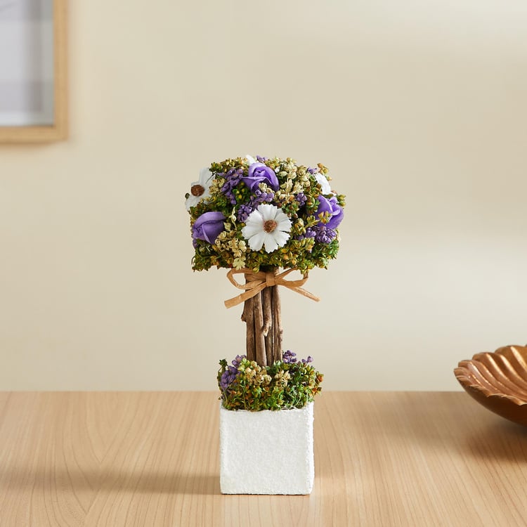 Gardenia Artificial Cosmos Roses and Grass in Pot