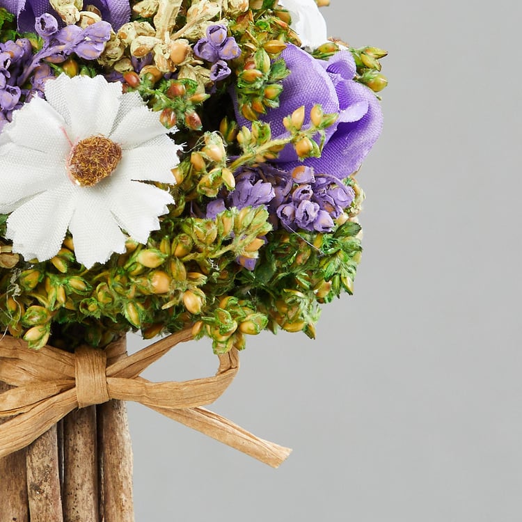 Gardenia Artificial Cosmos Roses and Grass in Pot