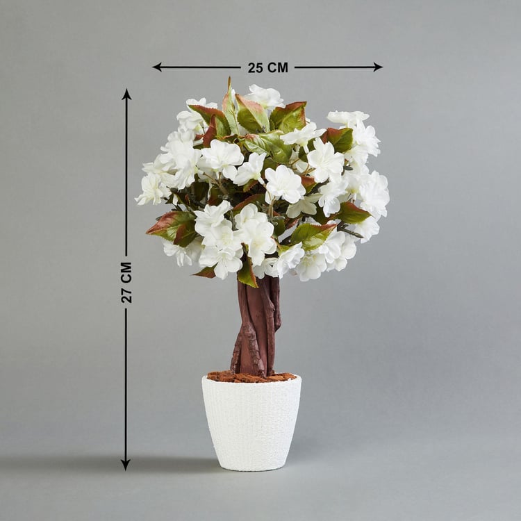 Gardenia Artificial Blossom Tree in Melamine Pot