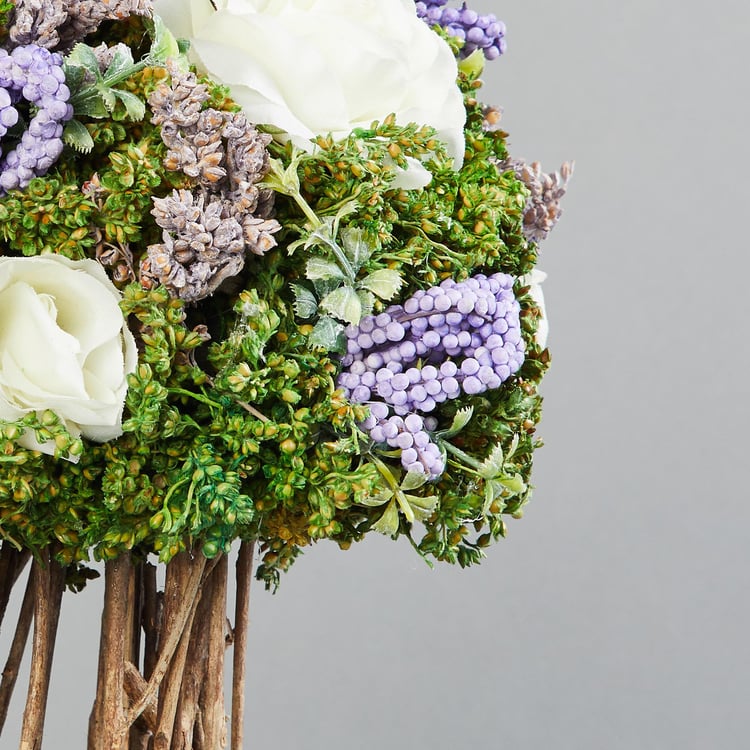 Gardenia Artificial Roses and Berries Topiary in Pot