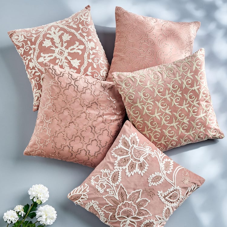 Endura Embroidered Cushion Cover - 40x40cm