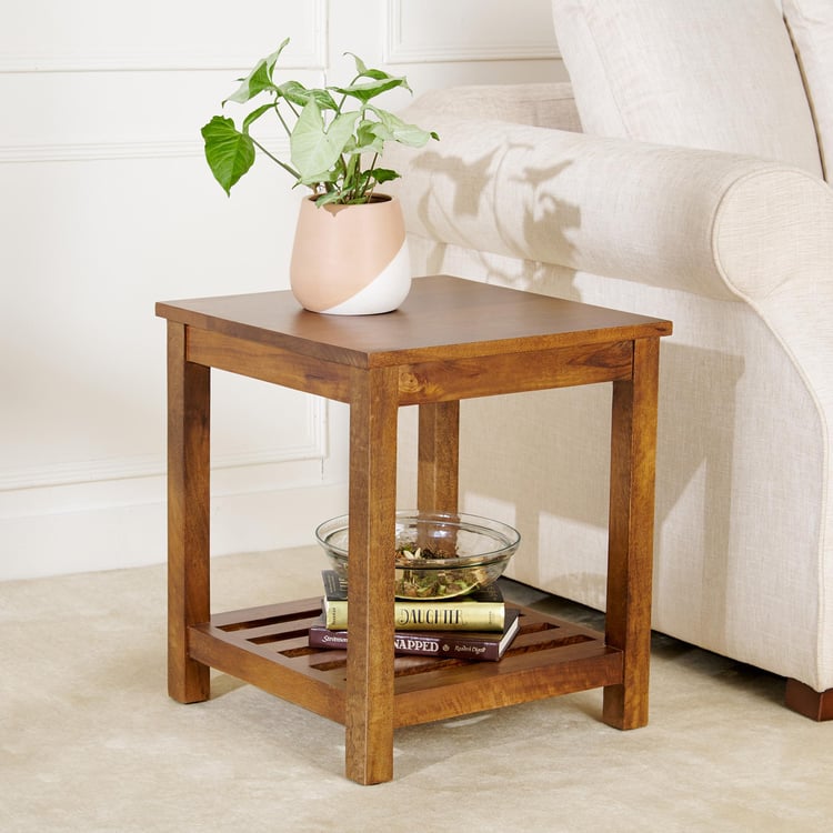 Adana Mango Wood End Table - Brown