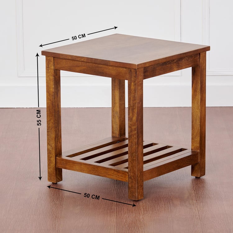 Adana Mango Wood End Table - Brown