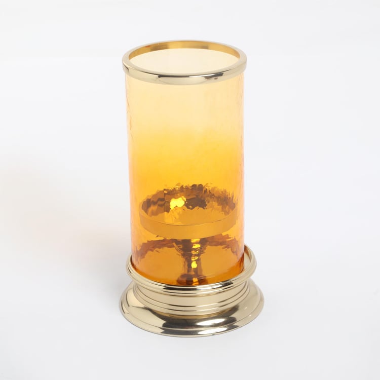 Rylee Glass Hammered Hurricane Candle Holder