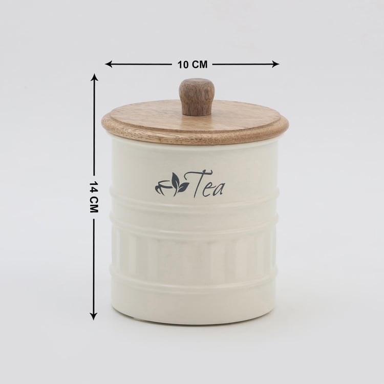 Mirage Iron Tea Canister with Mango Wood Lid