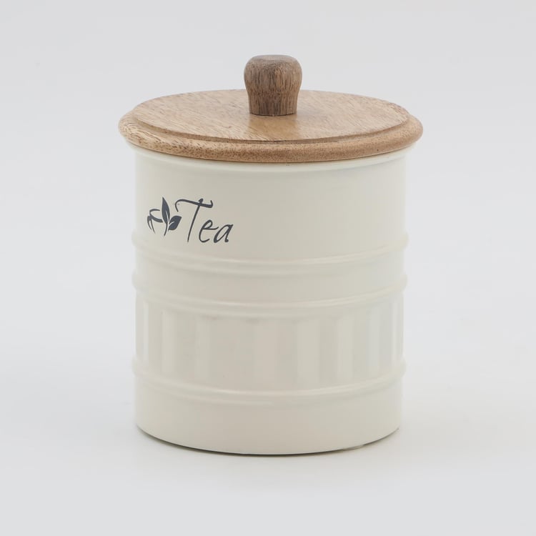 Mirage Iron Tea Canister with Mango Wood Lid