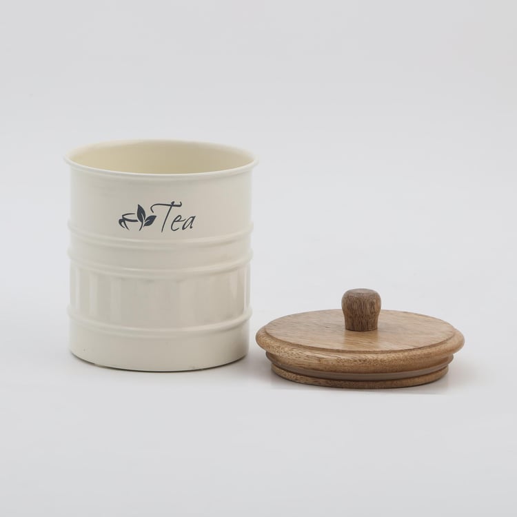 Mirage Iron Tea Canister with Mango Wood Lid