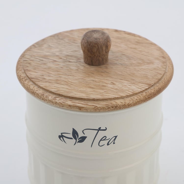 Mirage Iron Tea Canister with Mango Wood Lid