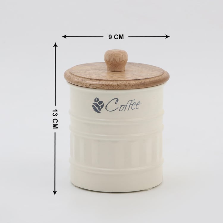 Mirage Metal Coffee Storage Canister With Mango Wood Lid