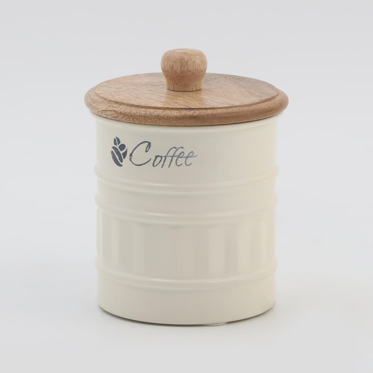 Mirage Metal Coffee Storage Canister With Mango Wood Lid