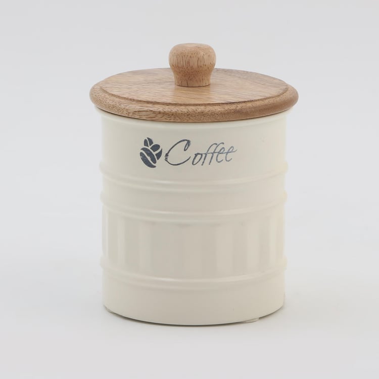 Mirage Metal Coffee Storage Canister With Mango Wood Lid