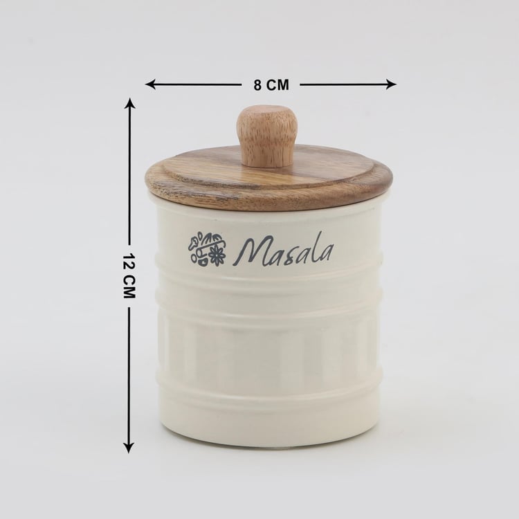 Buy Mirage Set of 2 Iron Spice Canisters with Mango Wood Lids from Home
