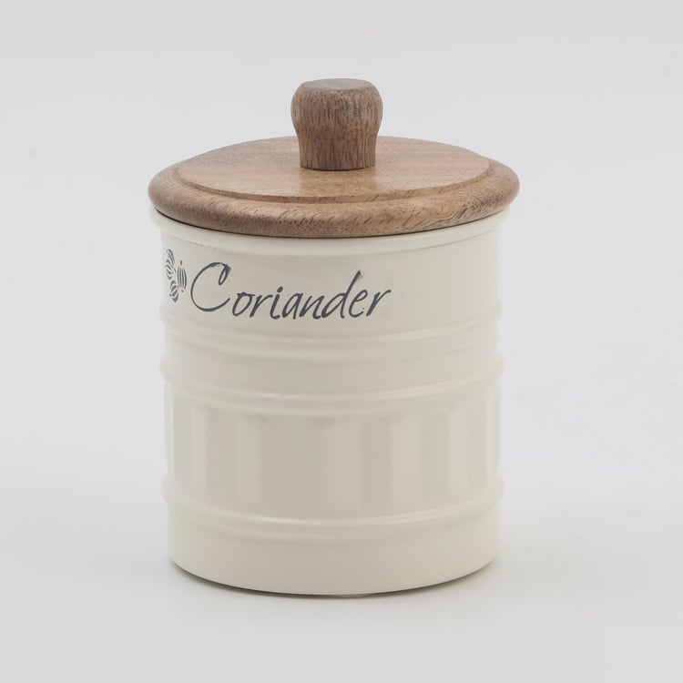 Buy Mirage Set of 2 Iron Spice Canisters with Mango Wood Lids from Home