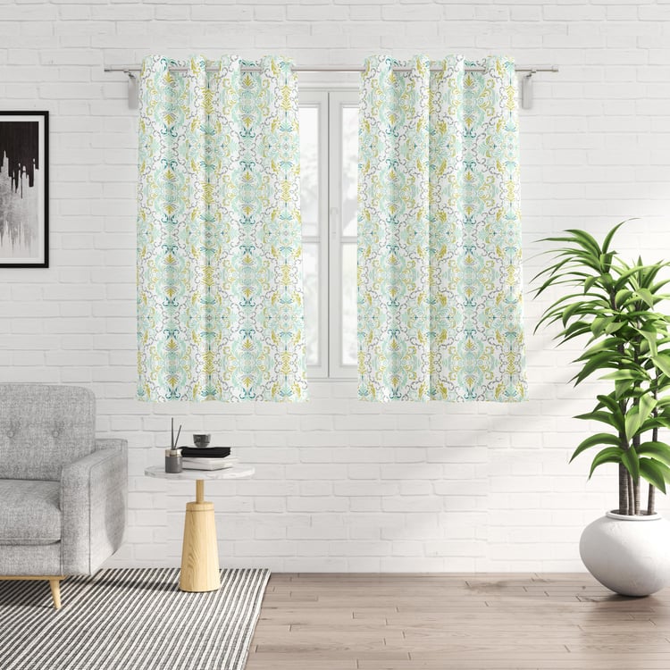 Saddle Set of 2 Printed Light Filtering Window Curtains