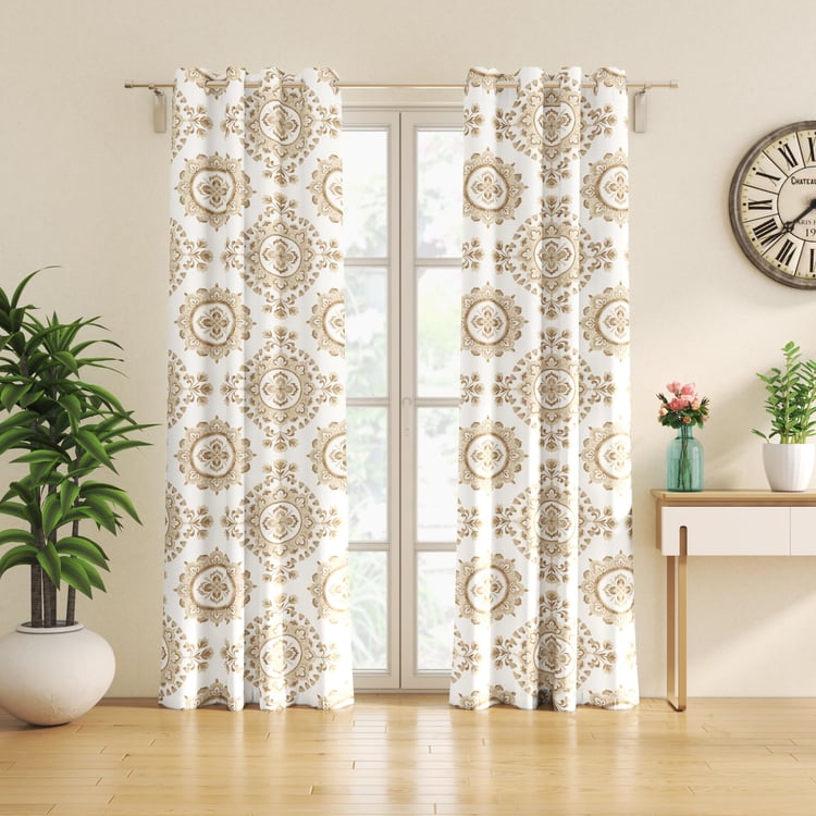 Saddle Set of 2 Printed Light Filtering Door Curtains