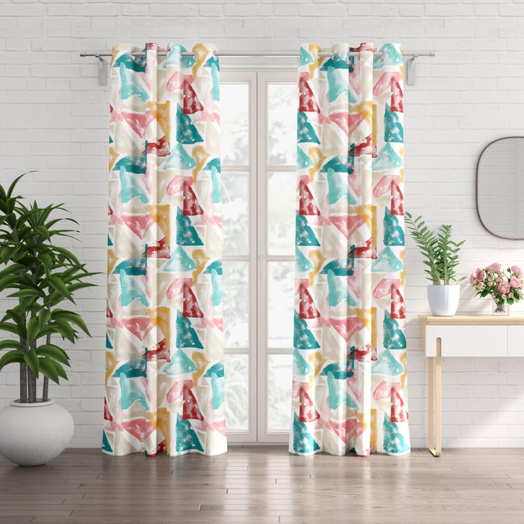 Saddle Set of 2 Printed Light Filtering Door Curtains