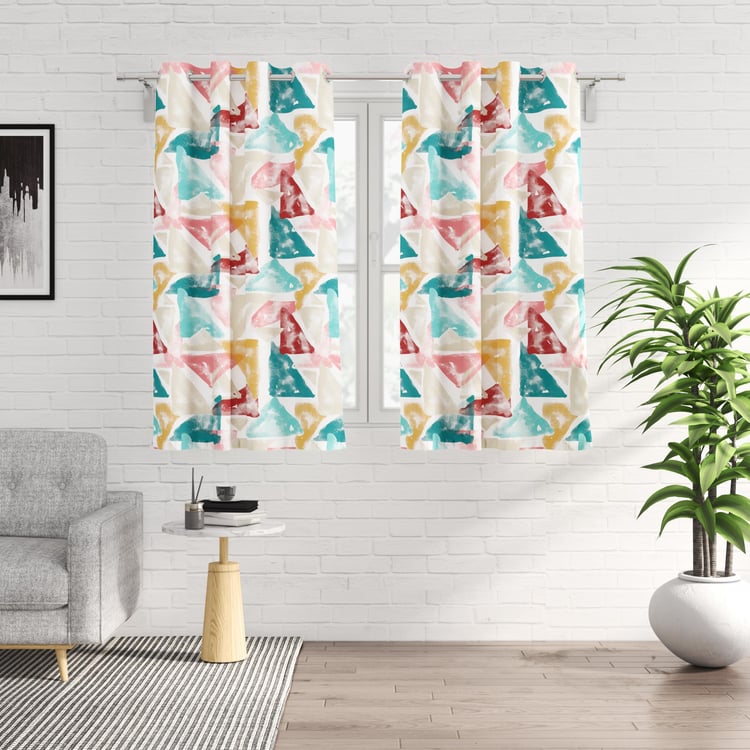 Saddle Set of 2 Printed Light Filtering Window Curtains