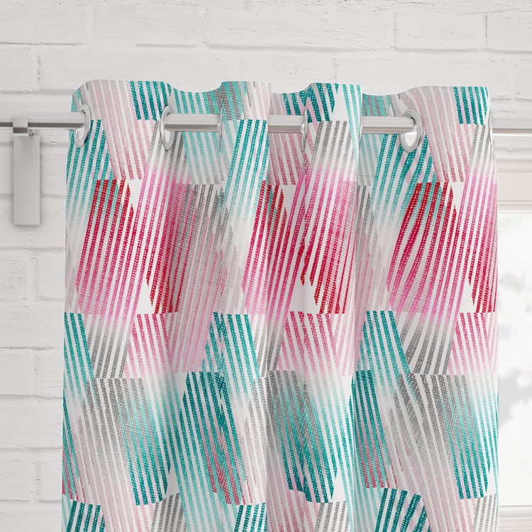 Saddle Set of 2 Geometric Printed Light Filtering Door Curtains