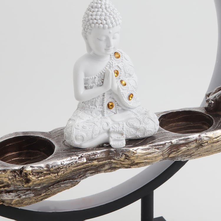 Corsica Taiki Polyresin LED Buddha Figurine with T-Light Holder