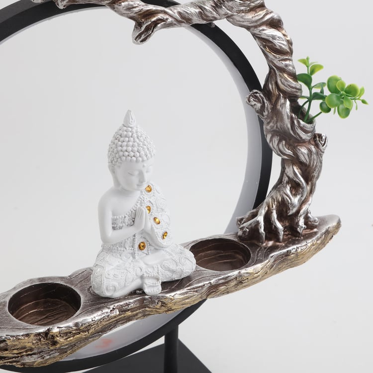 Corsica Taiki Polyresin LED Buddha Figurine with T-Light Holder