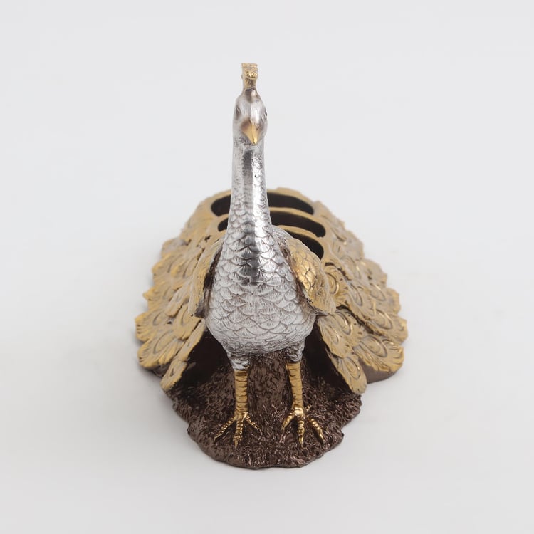 Corsica Mayur Polyresin Peacock T-Light Holder