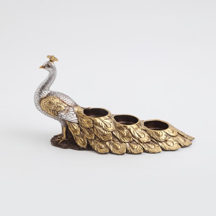 Corsica Mayur Polyresin Peacock T-Light Holder