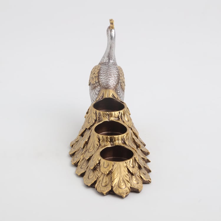 Corsica Mayur Polyresin Peacock T-Light Holder